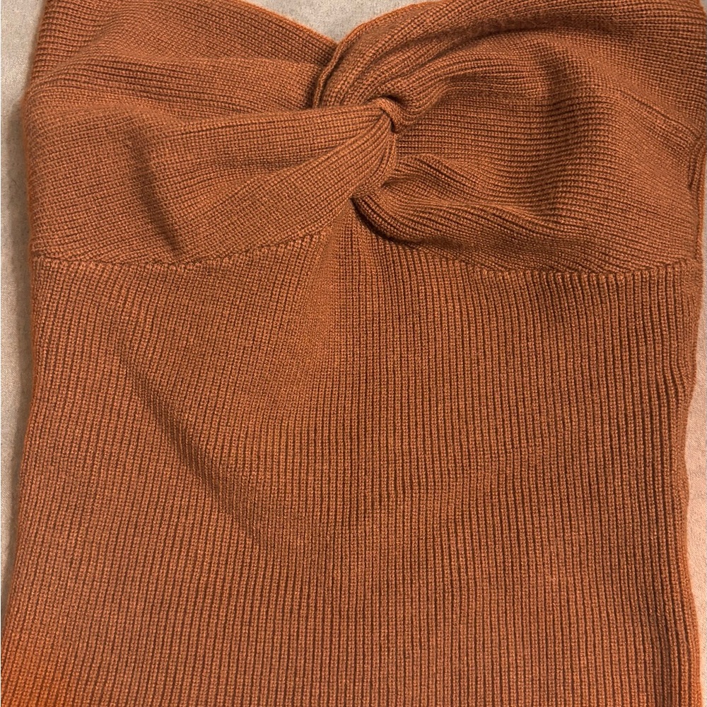 No Comment Rust Knit Top